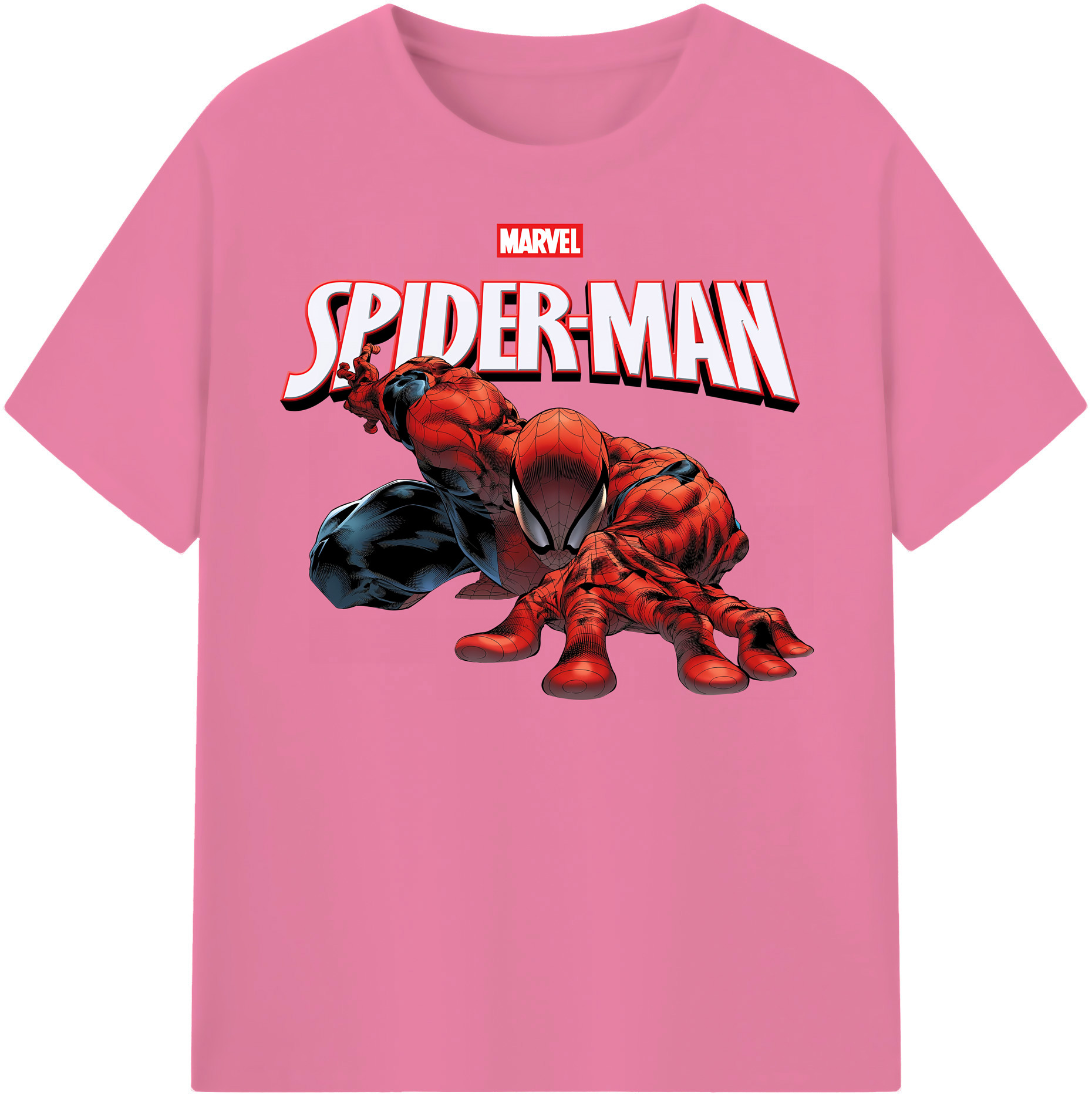 （画像用） Spider Man スパイダーマン 綿100％半袖Tシャツ（フロントプリント）